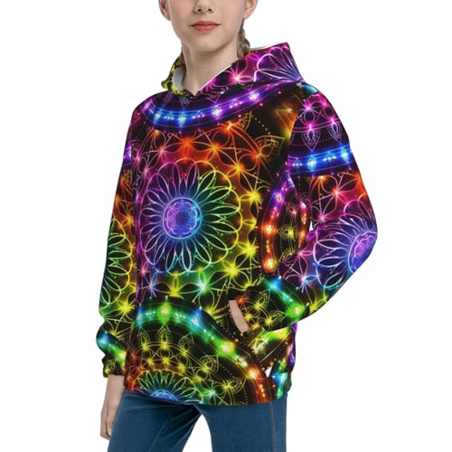 Neon Sugar Skul Hoodie Youth Hooded Sweatshirt 3D Digital Printed With Pockets Tops4
