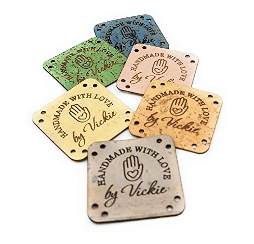 Labels for handmade items - cork leather tags for handmade items - cork labels - custom clothing labels - kntting labels - set of 25 pc