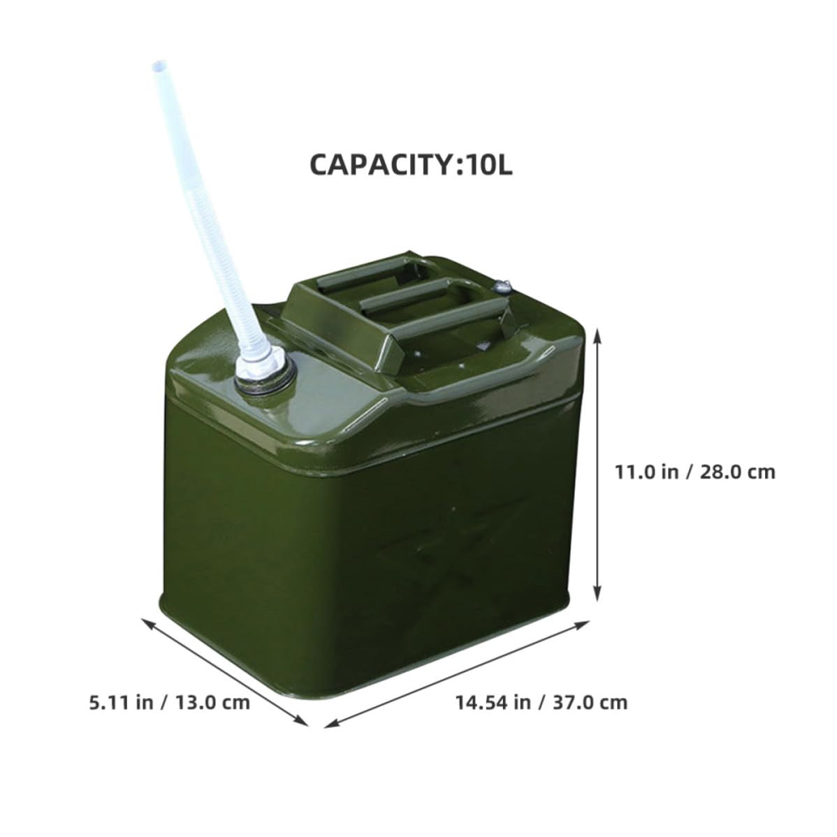 Bidon D'essence de Réserve 10 L en Fer Vert Poignée Soudée