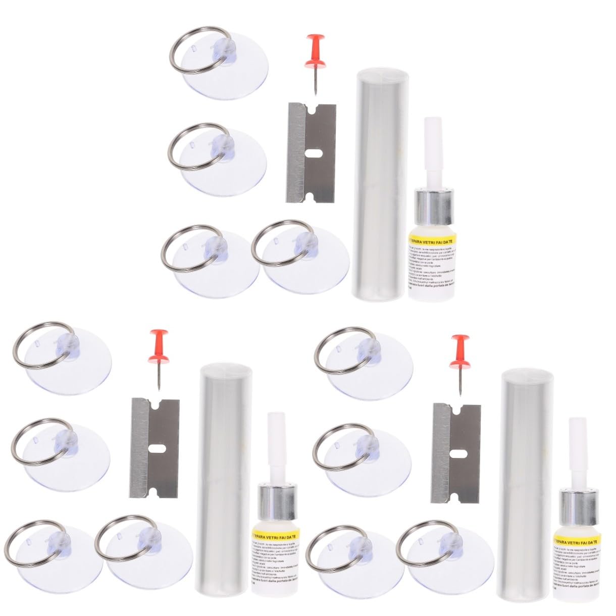 SOLUSTRE 3juegos Kit De Reparación De Grietas De Parabrisas Herramientas De Reparación De Vidrio para Daños Largos Solución Efectiva y Práctica para Grietas y Arañazos Parabrisas