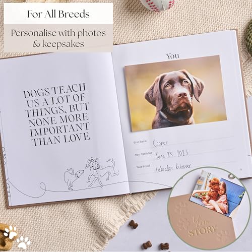 Neues Geschenk für Welpen – Erinnerungsbuch für Hunde und Erinnerungsfotoalbum, Geschenk für neue Welpenbesitzer, Hundeliebhaber und Haustiereltern, Scrapbooking