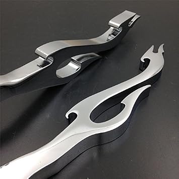 XKH- Motorcycle Chrome Brake Clutch Flame Lever Compatible with Honda Cbr900Rr Vtx1300 Vt1300 Vt1100 C2 Ace [B00Y7C8TF0]