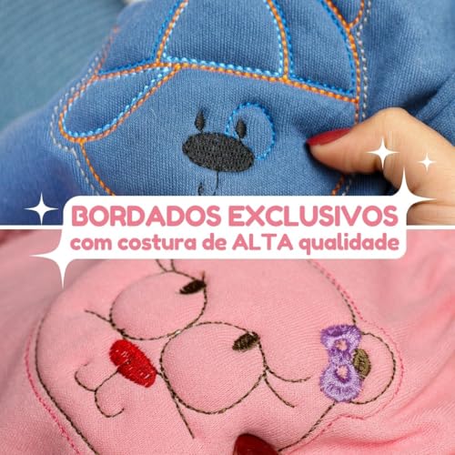 Kit Body Mijão Pé Reversível 4 Peças Bebe Feminino (Menina, M)