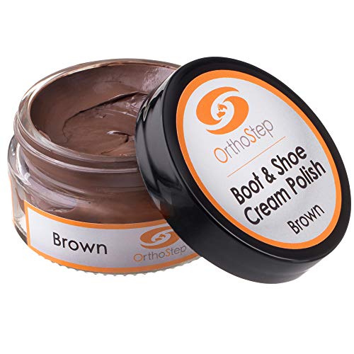 OrthoStep Brown Boot and Shoe Cream Polish - Made in the USA