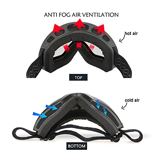 DECDEAL Esqui de inverno Goggle UV400 Proteção Dual Lens Snowboard Goggles OTG Esférico Anti-neblina