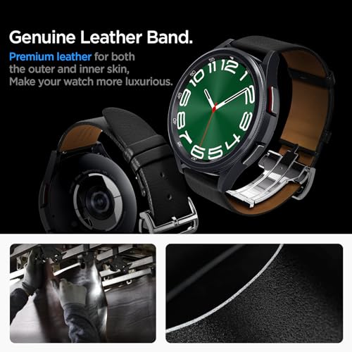 Image of Spigen Enzo Strap Band for Samsung Galaxy Watch7(44mm /40mm), Watch FE(40mm), Watch6 /5 /4(44mm /40mm), Watch6 Classic(47mm /43mm), Watch5 Pro(45mm), Classic Style - Black