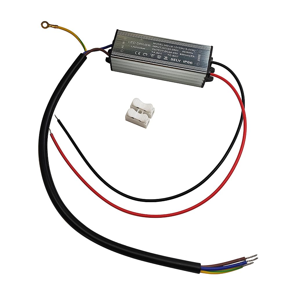 Aluminium IP66 (8-12) X 3W LED Driver 600mA (Constant Current Output) / DC 24-45V (Voltage Output) / AC 100-265V (Input votage) Waterproof Power Supply Lighting Transformer Drivers Ballast