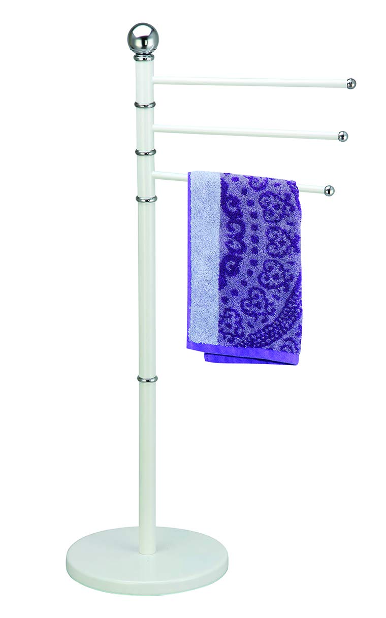 MSV 140338 handdoekhouder met 3 beweegbare stangen, handdoekhouder in roestvrij staal, zilver