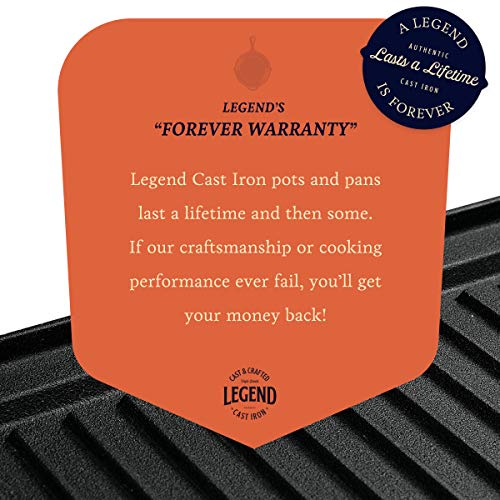 Legend Cast Iron Griddle for Gas Stovetop 2in1 Reversible 20” Cast