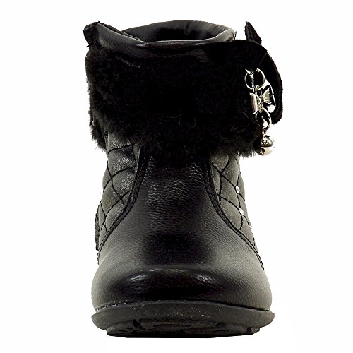 Laura Ashley Toddler Girl's Studded Black Fashion Boots Shoes Sz:2