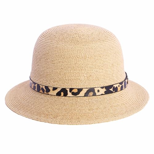 AMICHI | Sombrero para Mujer Poise de Rafia Natural con Detalle de Piel sintética
