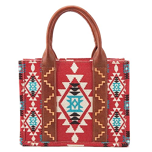 Image of Wrangler Purse Western Aztec Tote Bag Women Top Handle Handbags with Detachable Strap | Western