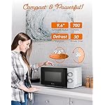 Commercial CHEF Small Microwave 0.7 Cu. Ft. Countertop Microwave with Mechanical Control, White Microwave with 6 Power Levels, Outstanding Portable Microwave with Convenient Pull Handle - Image 3