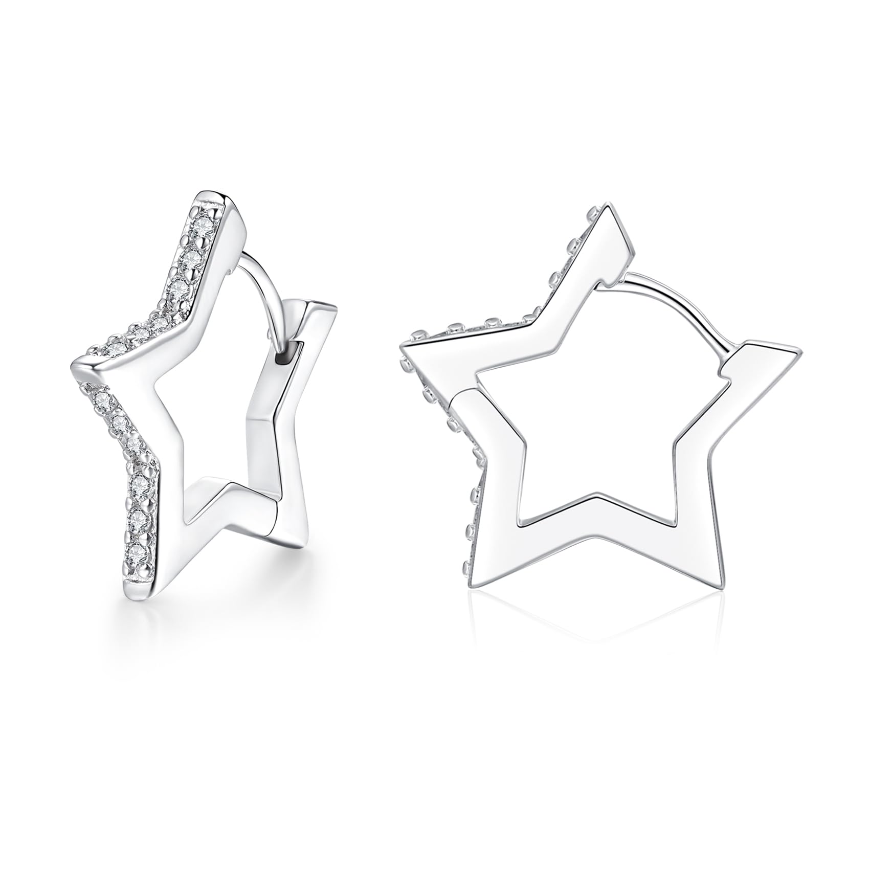 Cangall 925 Sterling Silber Creolen mit Cubic Zirkonia - Hyp