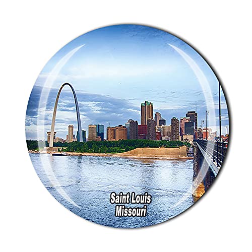 Missouri America 3D Saint Louis Fridge Magnet Souvenir Crystal Glass Magnet Travel Souvenir Collection Gift Home Kitchen Decoration