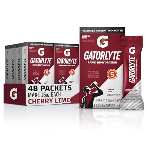 Gatorlyte Powder Cherry Lime Makes 16.9 Fl Oz (Pack of 48)
