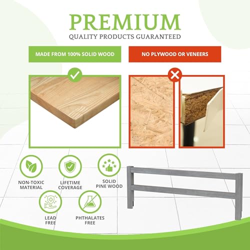 Image of Safety Guard Rail for Baby, Kids, and Children - Solid Wood Safety Bed Rail for Toddlers - Easy Installation - Premium Protection for Bunk, Twin, Full, Queen and King Size Beds - (Steel / Storm Grey)