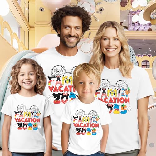 BANGELY Family Vacation Shirts 2025: Magical Family Matching Outfits Family Trip T-Shirts Casual Summer Travel Tops3