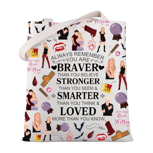 Bolso tipo tote inspirado en BTVS, bolso de hombro con personajes de BTVS, regalo para fans de BTVS, mercancía oficial de BTVS miniatura 1