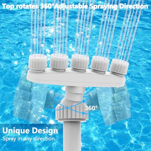 Wasserfall Pool für Aufstell und Einbaupools, Verstellbarer Pool Wasserfall mit 5 Düsen, Pool Zubehör spaß Wasserfall Teich, Outdoor Pool Zubehör für Entspannung und Abkühlung