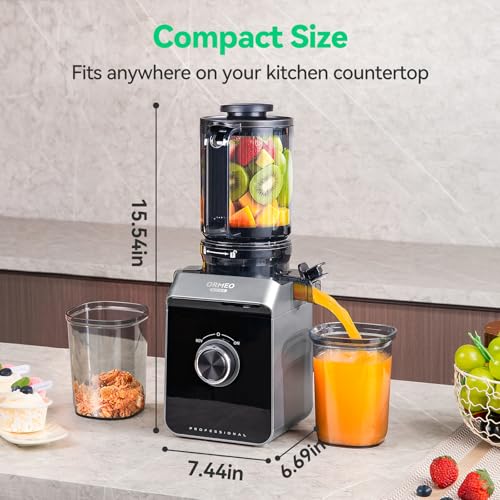 Cold Press Juicer, ORMEO HOME Masticating Juicer Machines with 5.0"Large Feed Chute Fit - image 4