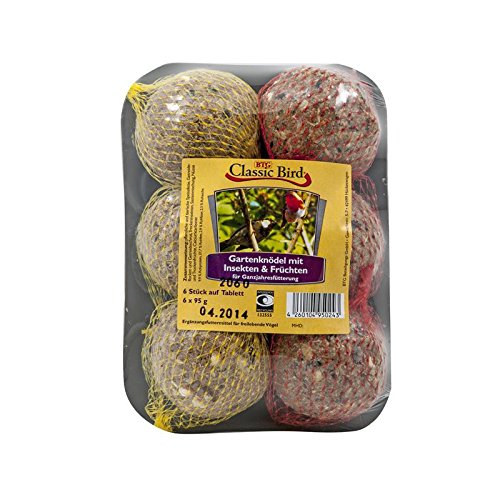 Preisvergleich Produktbild Classic Bird Gartenknödel mit Früchten & Insekten 6 Stück auf Tablett