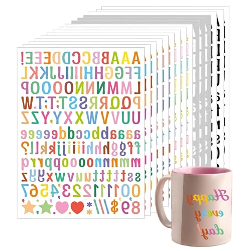 15 Feuilles Lettres Autocollantes,Stickers Lettres Alphabet,Autocollants d’Alphabet,Lettre AdhesiveSticker,Lettrage Majuscule,Lettrage Adhésif Étanche pour...