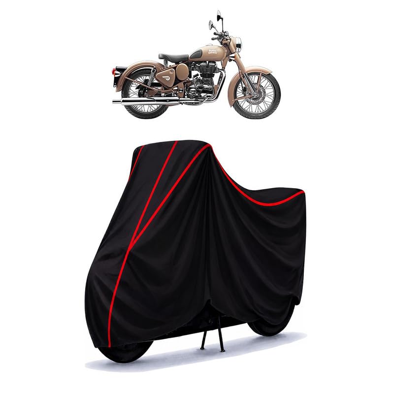 Image of Classic 500 Desert Storm Water Resistant Bike Cover for All Motorcycles & Rain | Heavy Duty Taffeta Fabric | UV Protection, Dustproof, Scratchproof | All Weather Two Wheeler Cover with Elastic Bottom