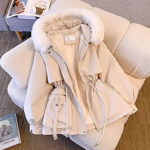 Women's Cute Solid Mid-Length Parka Winter Weatherproof Outerwear Jacket Soft Thicken Warm Snow Coat3