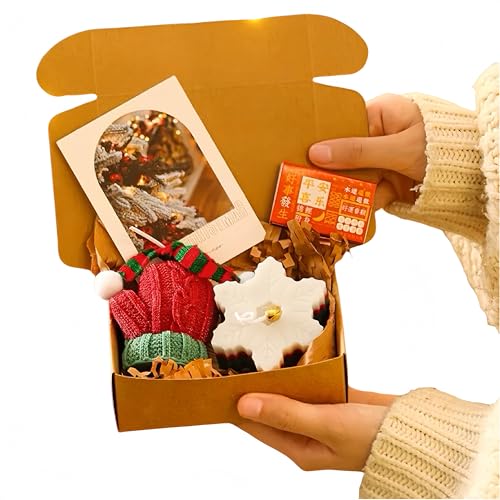 Linkirah Christmas Candle Set Realistic Flake Christmas Glove Shaped Happy Holiday Merry Christmas for Your Loved One Home Decoration (Matches Not Included)