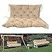Gartenbankkissen mit Rückenlehne, 10 cm dickes Sitzkissen mit Befestigungsbändern, 2-3-Sitzer-Schaukel-Sitzpolster, wasserdicht, UV-beständig, für Innen- und Außenstühle, Möbel, Terrasse, Beige-120 *