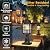 Aoceley Outdoor Post Light 2-Pack, Exterior Lamp Post Light Fixture with Pier Mount Base, Exterior Pole Lantern Light, Black with Water Ripple Glass