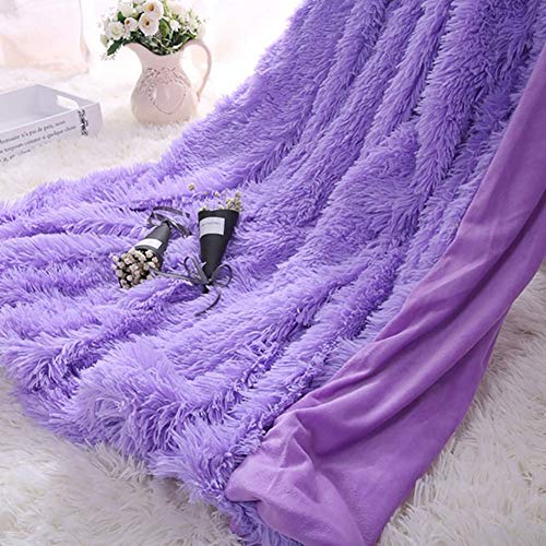 Couverture fausse fourrure moelleuse plaid pourpre chaleureux