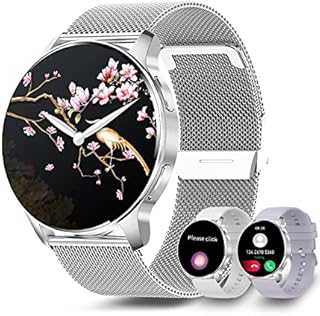 niolina Smartwatch Damen mit Telefonfunktion,1.32 Zoll HD Voll Touchscreen Armbanduhr Herren Uhr mit Pulsmesser Schlafmonitor Schrittzähler 20 Sportmodi IP67 Fitness Tracker für Android iOS, Silber