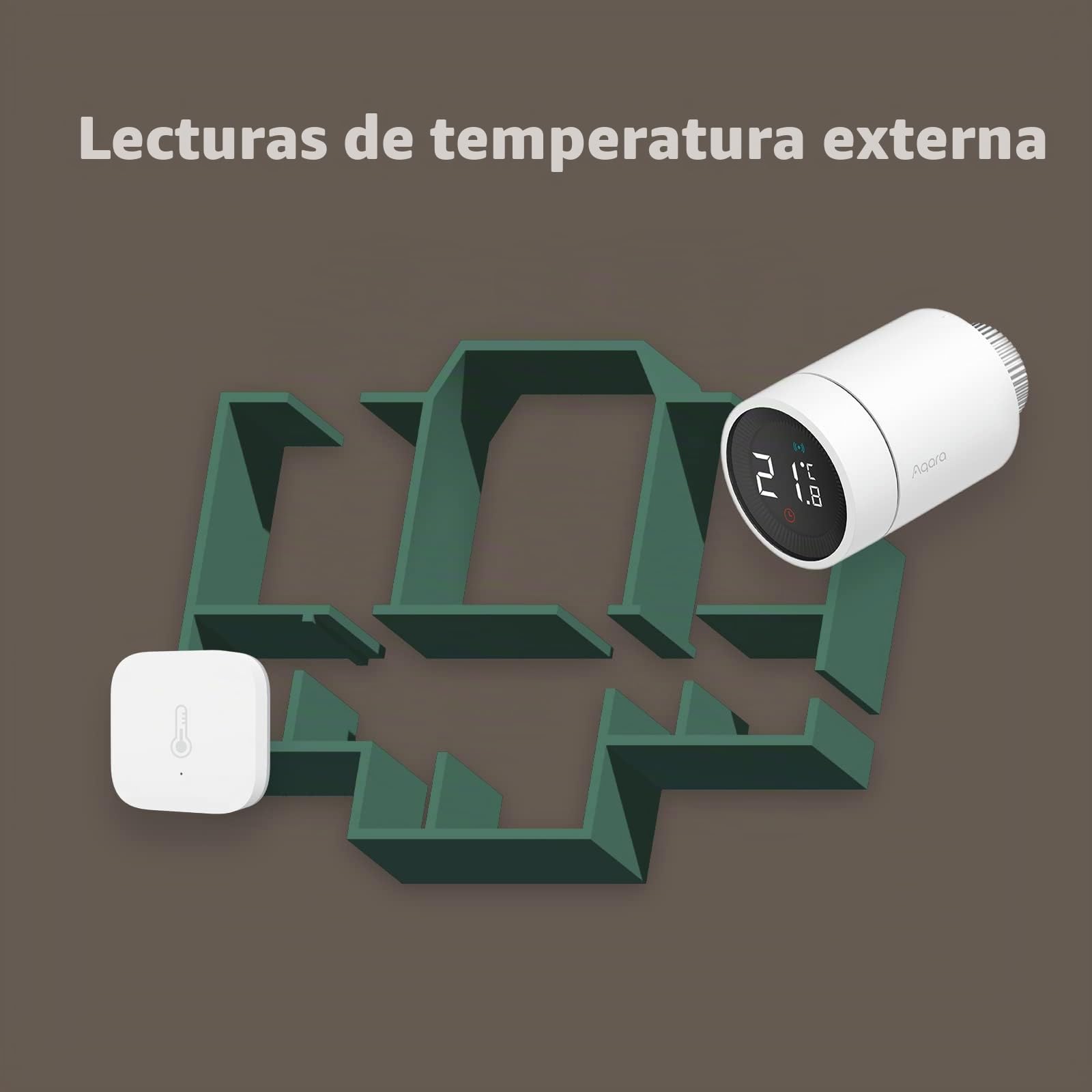 Aqara Cabezal Termostático Inteligente E1, Requiere AQARA ZIGBEE 3.0 HUB, con Control de Voz, Soporte de Geofencing, Compatible con HomeKit, Alexa, Google Assistant e IFTTT