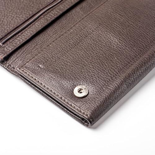 Men's Chain Wallets,Mens Trifold Wallet Genuine Leather Long Wallet With RFID-Blocking Technology,Trifold Wallets For Men Chain Wallets (J312B- Brown)4