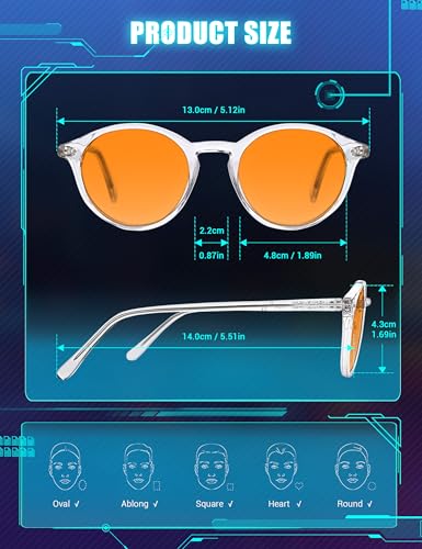 Image of TIJN Blue Light Blocking Glasses Men Women Vintage Thick Round Rim Frame Eyeglasses