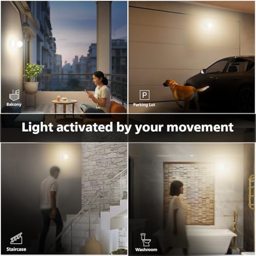 Image of Philips 15W Motion Sensor LED Bulb | Cool White 6500K | B22 Base | Auto On /Off Sensor Light | Energy Efficient & Hands-Free Lighting | Pack of 2