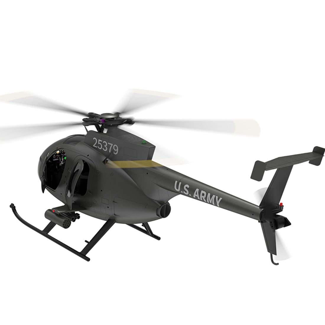 F119S MD500 RC Hubschrauber, 1/16 250 Klasse Ferngesteuertes Helicopter, 2.4G 9CH RC Kleiner Vogel Militär Hubschrauber Spielzeug Geschenk für Erwachsene - RTF