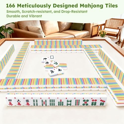 Set de fichas American Mahjong acrílico con bolsa y accesorios miniatura 7