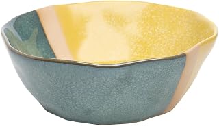 Tranquillo Ramenbowl - Cuenco para servir (cerámica, 20 x 20 x 7 cm), color amarillo y verde