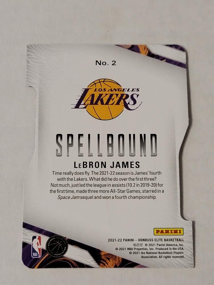 Basketball NBA 2021-22 Donruss Elite Spellbound Orange Die Cut E #2 LeBron James NM Near Mint Lakers