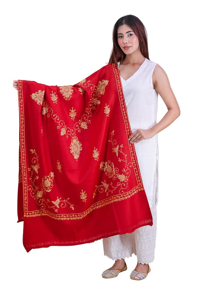 Women's Hand Embroidered Pure Wool Shawl-image-16