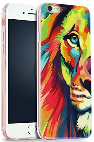 iPhone 6 Lion Case, Colorful Lion Pattern TPU Soft Case Cover Ultra Slim Fit Scratch proof Protective Cover with iPhone 6 Case (IPHONE 6 CASE LION)