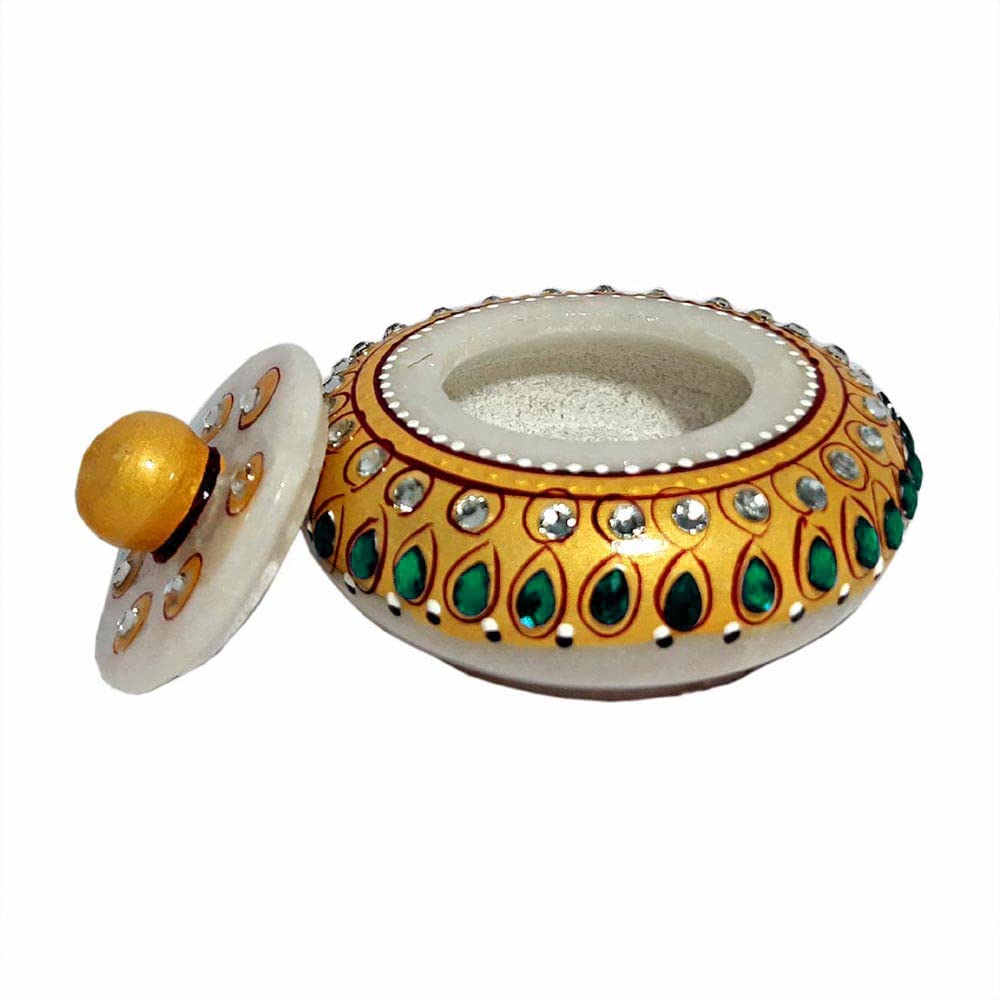SEVLIYA TRADERS Marble Sindoor Dani, Sindoor Box, Kumkum Box (7.5Cm X7.5 Cm X 5 Cm) (gold) (B0BM81WDQ9) Amazon Price History, Amazon Price Tracker