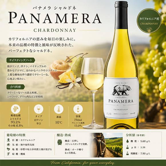 Amazon.co.jp: パナメラ シャルドネ ＆ カベルネ・ソーヴィニヨン