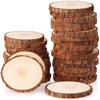 Fuyit Wood Slices 30 Pcs 6-7cm NO Hole Natural Unfinished Log Wooden Circles for Art Creation DIY Crafts Wedding Decorations Christmas Ornaments