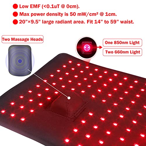 Dgyao New Light Therapy Belt With Massage & Pulsing Function - Updated Controller - 660Nm 850Nm Red Near Infrared Light Therapy Wrap For Pain Relief, Weight Loss, Recovery #TOP3