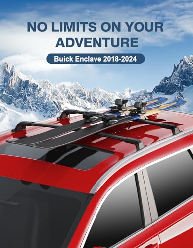 Image of Roof Rack Cross Bars 300lbs Compatible with Buick Enclave 2018-2024 (with Flush Side Rails),All-Metal Aluminum Heavy Duty Crossbar Luggage Racks Roof Rails Rooftop Canoe Accessories