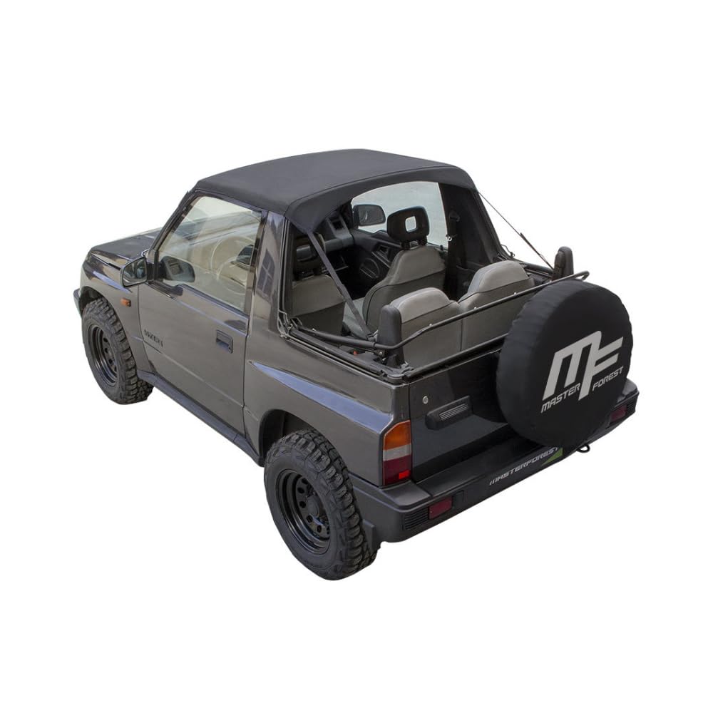 Capote Bâche Bikini Noir pour 4X4 Suzuki Santana Vitara MK1. Extérieur Vinyle/Intérieur Coton. Accessoire et Toit Amovible pour 4x4 Suzuki.